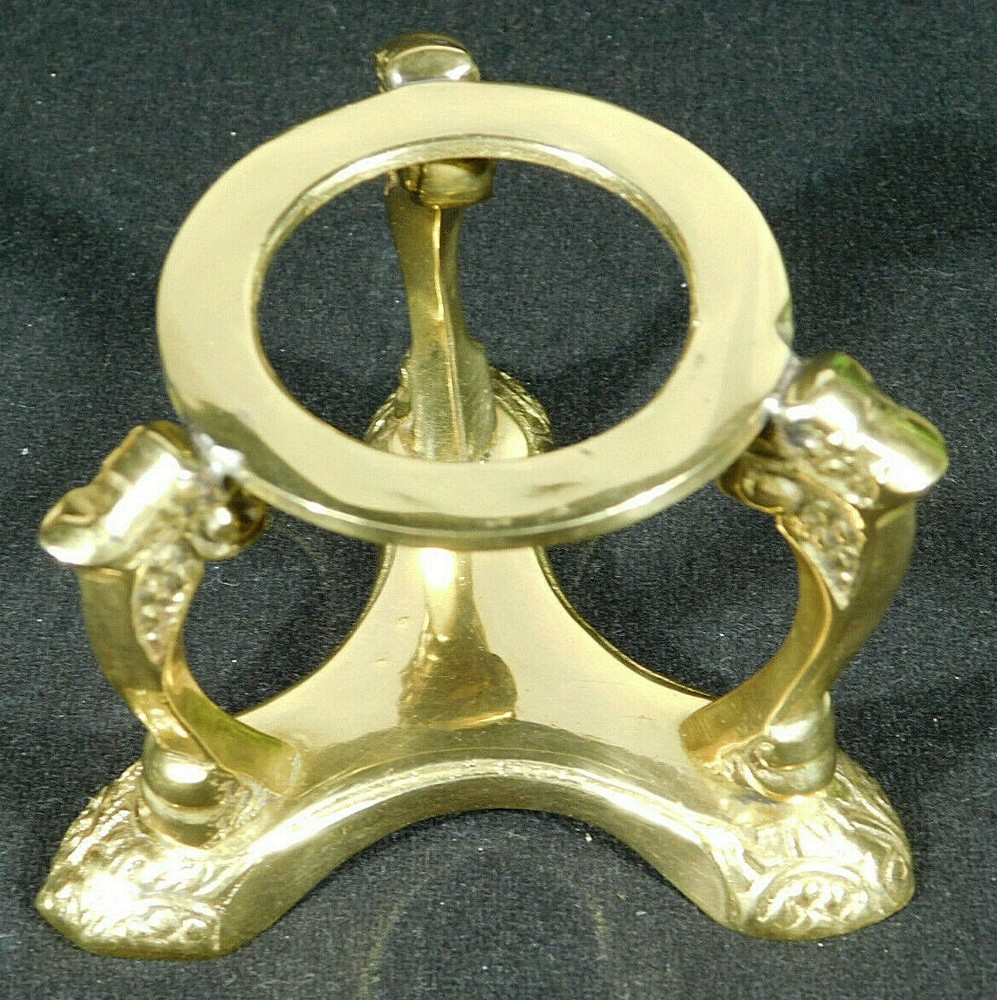 Sphere Display Stand Large Size Scroll Design Polished Brass Color