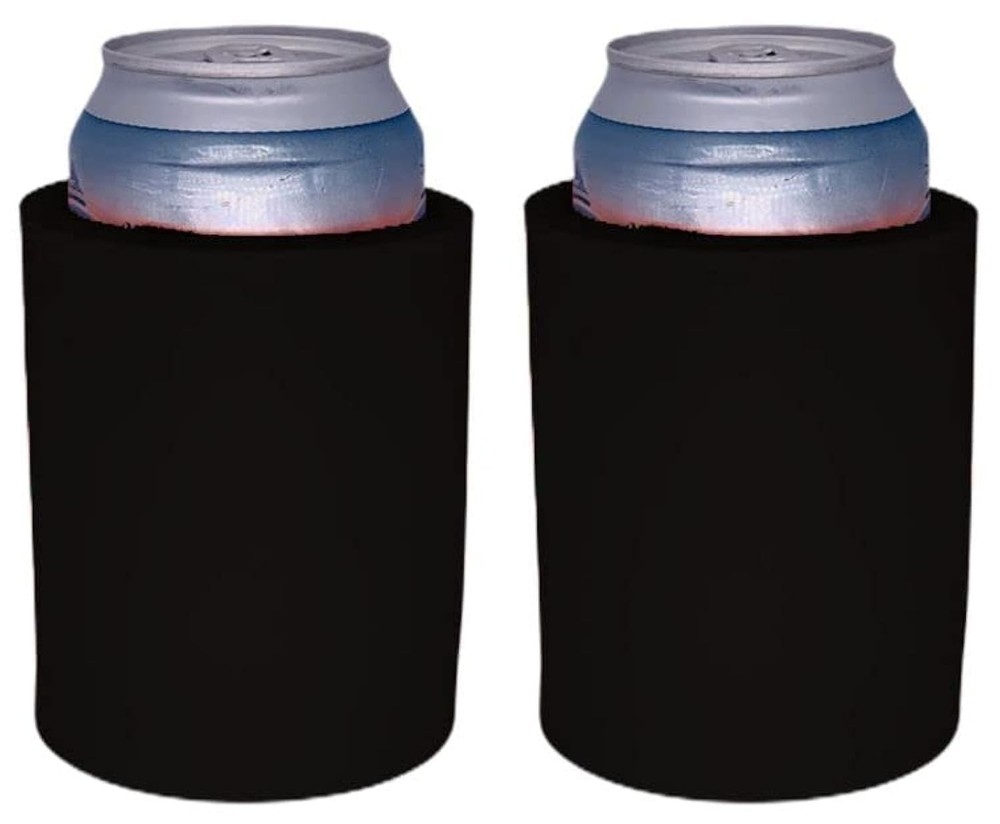 Blank Thick Foam Old School Can Cooler (2 Pack, Black)