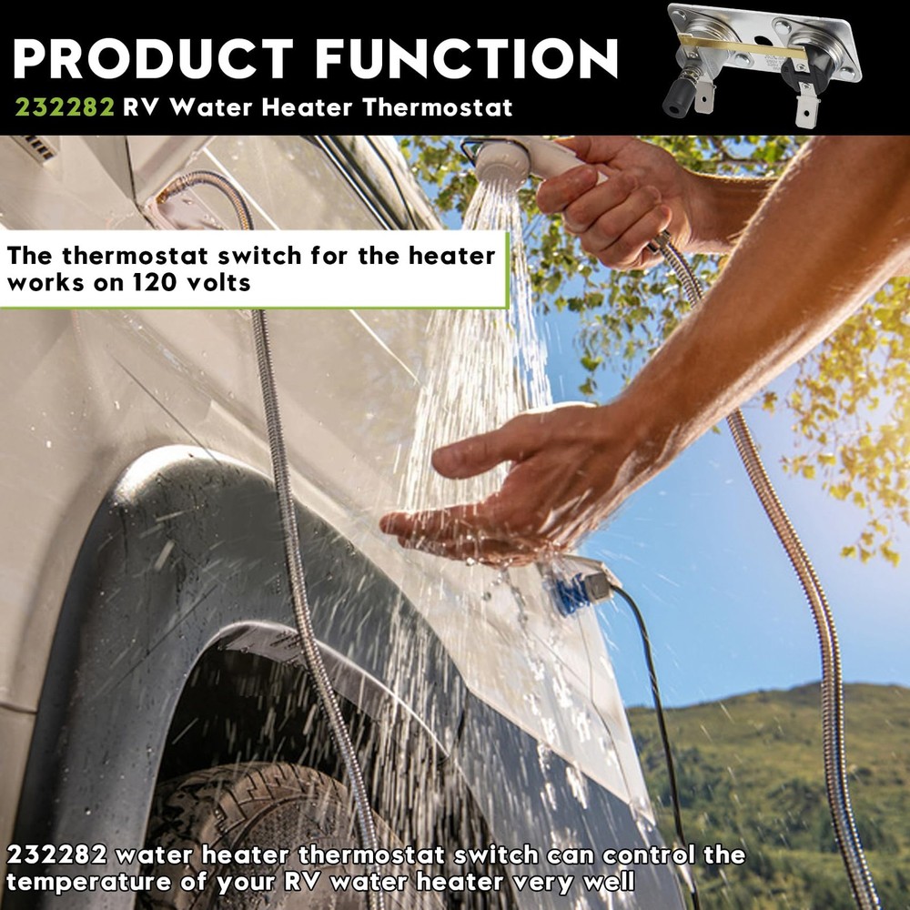 232282 RV Water Heater Thermostat for Suburban, Motorhome RV Silver