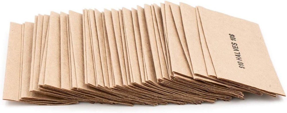 Half Dollar Flat Coin Wrappers, Solid Bundle of 100