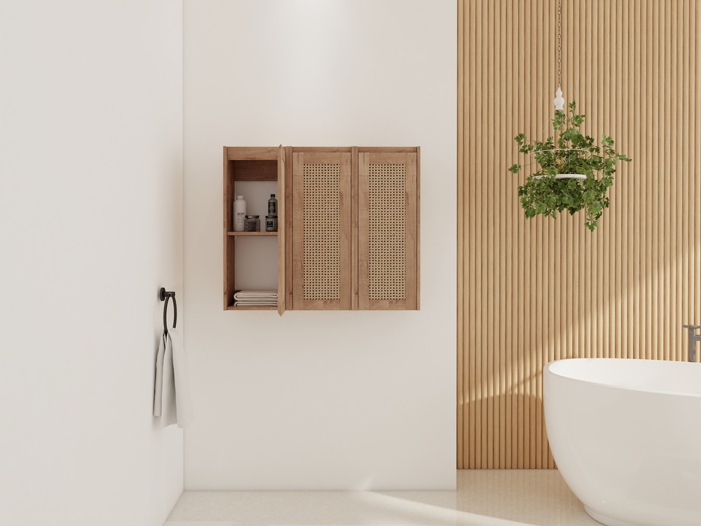 36" Bathroom Side Cabinet,Soft Close Doors,Float Mounting Design,(KD-Packing)