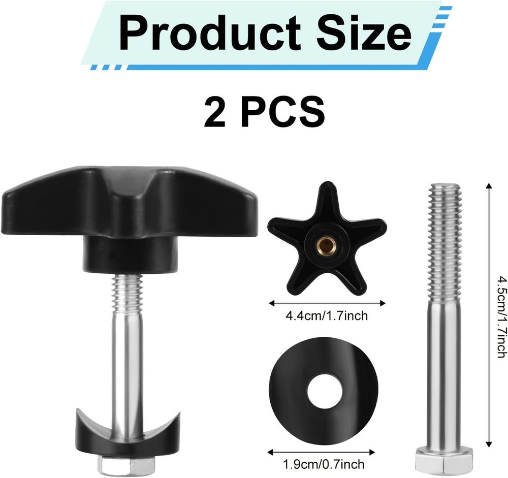 2 Sets Rollator Walker Replacement Knobs, Comfortable Black Plastic Knobs, Un...