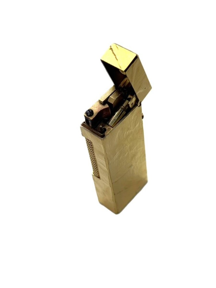 Dunhill Gas Lighter Hand Carved Pattern Gold Used