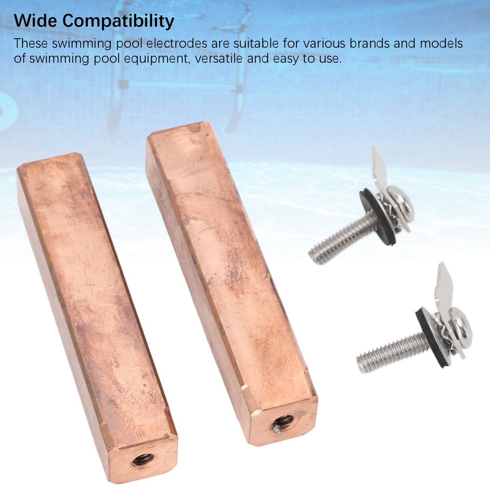 2 Sets Efficient Swimming Pool Copper Electrodes Replacement For