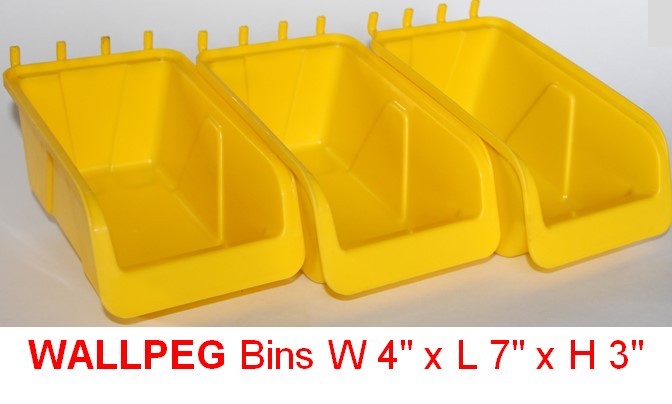WallPeg Storage Pegboard Bins - Plastic Pegboard Peg Hook Organizer Bin Kit
