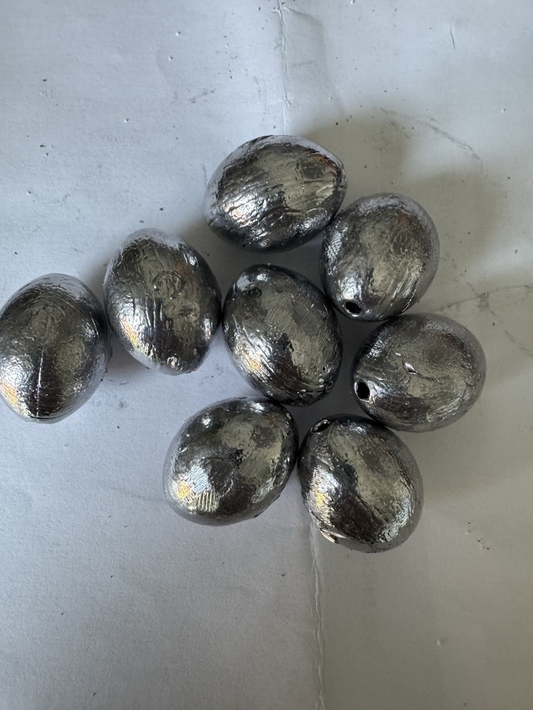 OVAL PIKE, CARP AND PIRCH EGG WEIGHTS INLINE PREDATOR WEIGHTS 1oz PACK 5