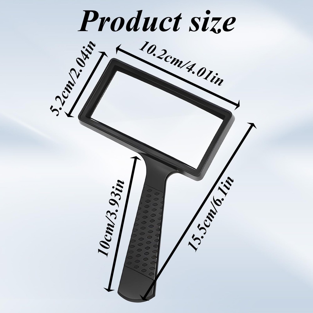 10X Large Rectangular Magnifying Glass Handheld Reading Repair Tool NEW