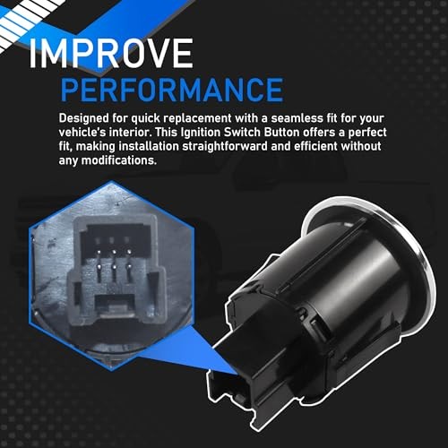 Ignition Starter Switch Start Stop Push Button Assembly Compatible with 2015