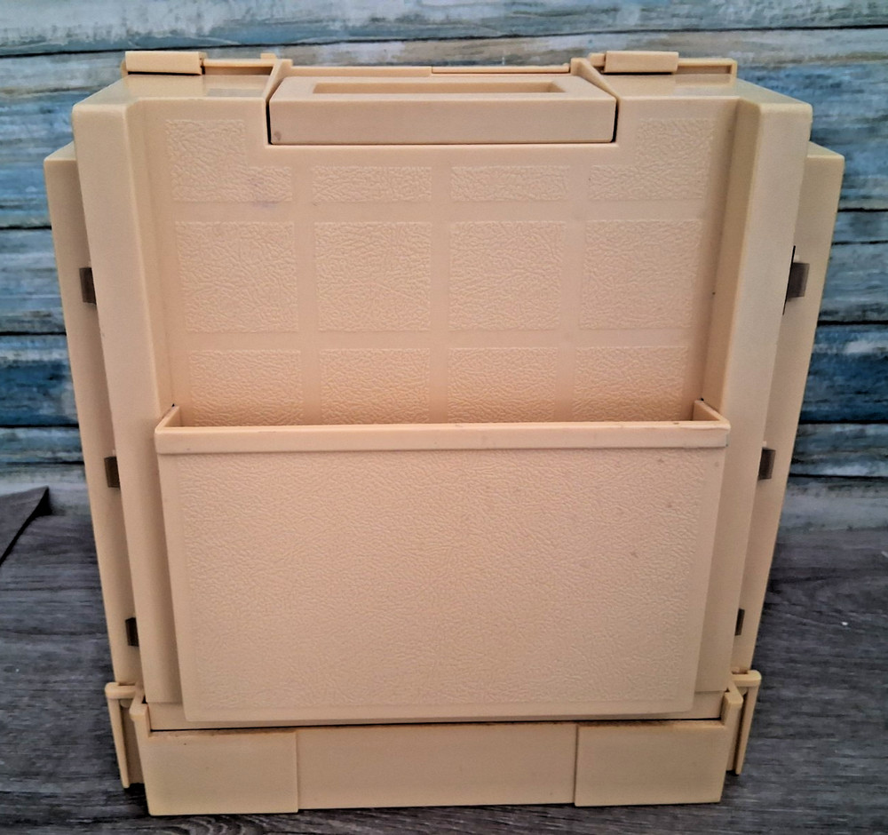 Vintage Sewing Box Caddy Folding 50 Spool Thread Bobbin Organizer