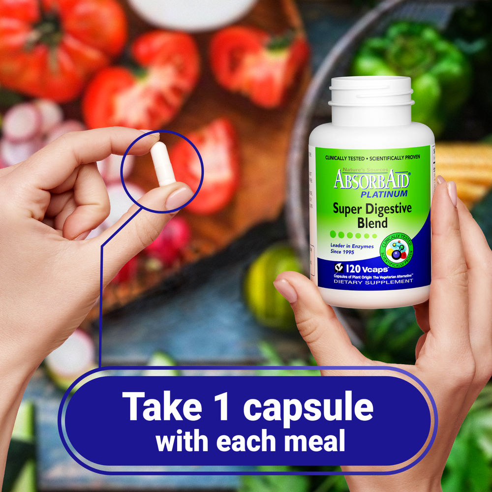 AbsorbAid PLATINUM 120 Digestive Enzyme/Probiotics - Complete Digestive Support!
