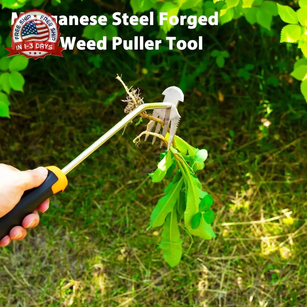 Garden Uprooting Weeding Tools - 3 Pack Hand Held Weeder Puller Tool Set, Rubber