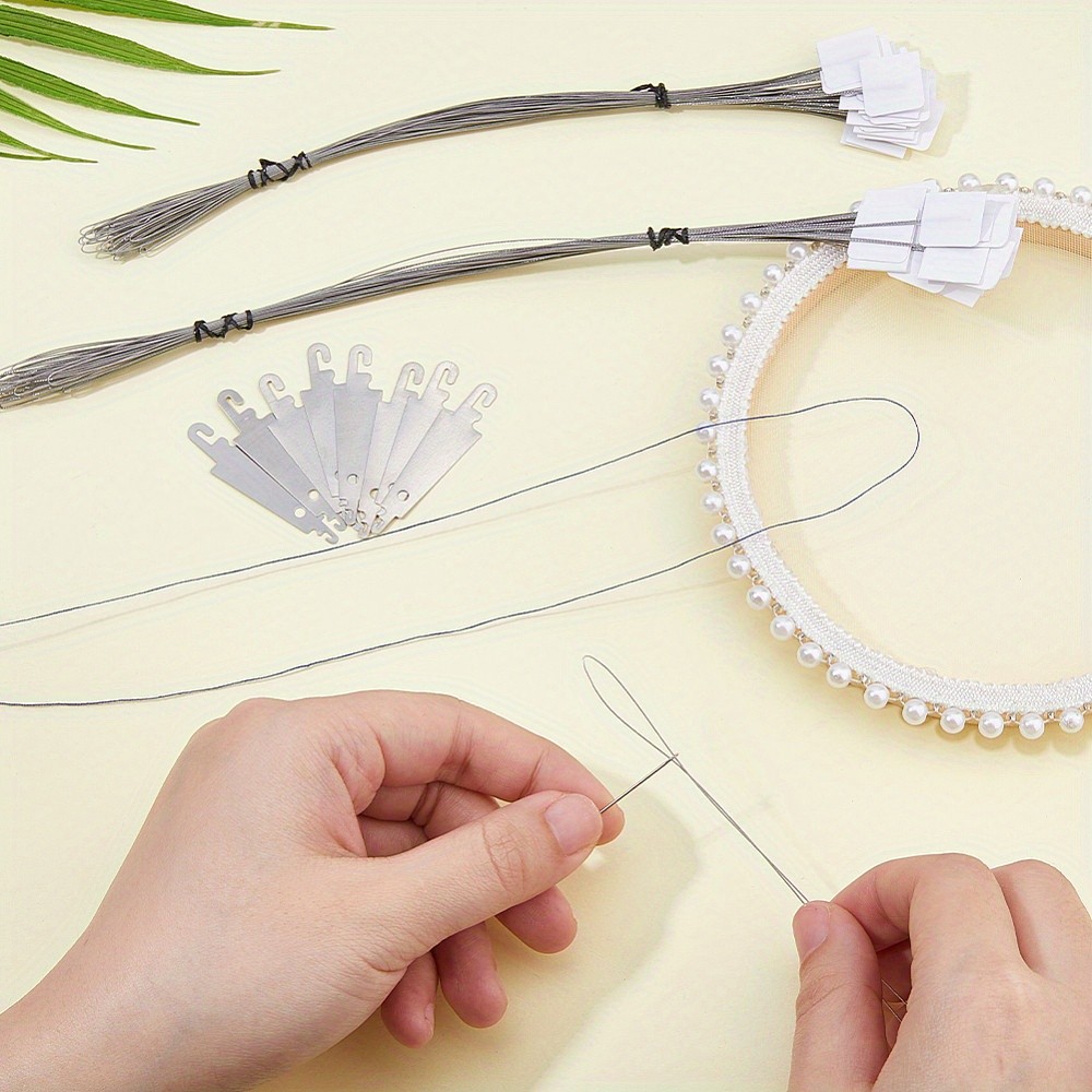 1set 40pcs 2 styles Stainless Steel Sewing Needle Devices Thread Guide