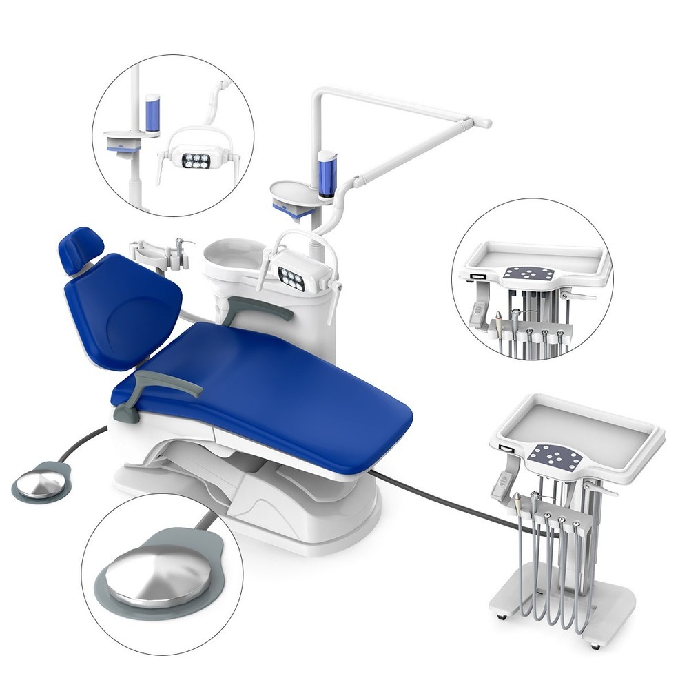 FDA Dental Unit Chair Computer Controlled DC Motor+Dentist Stool