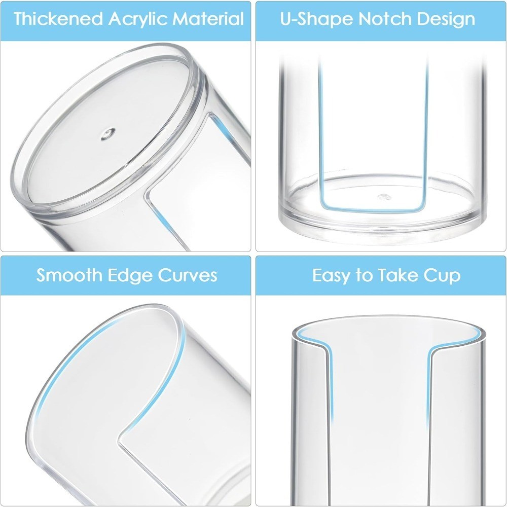 Compact Clear Plastic Bathroom Cup Dispenser Holder for 3oz 4oz Disposable