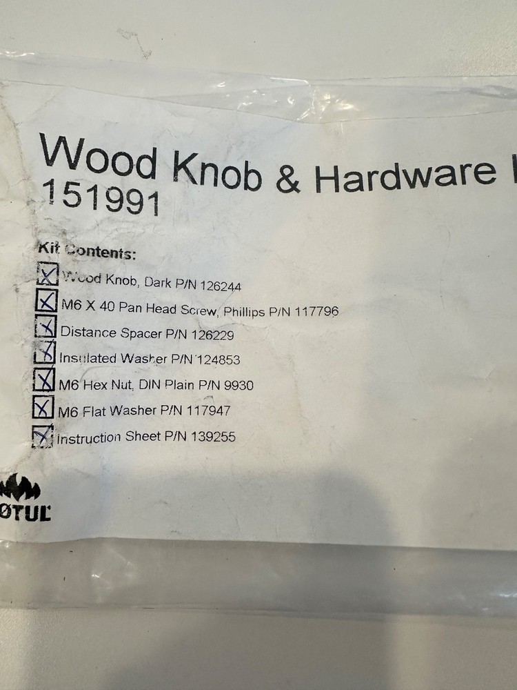Jotul Wood Handle Hardware Kit # 151991