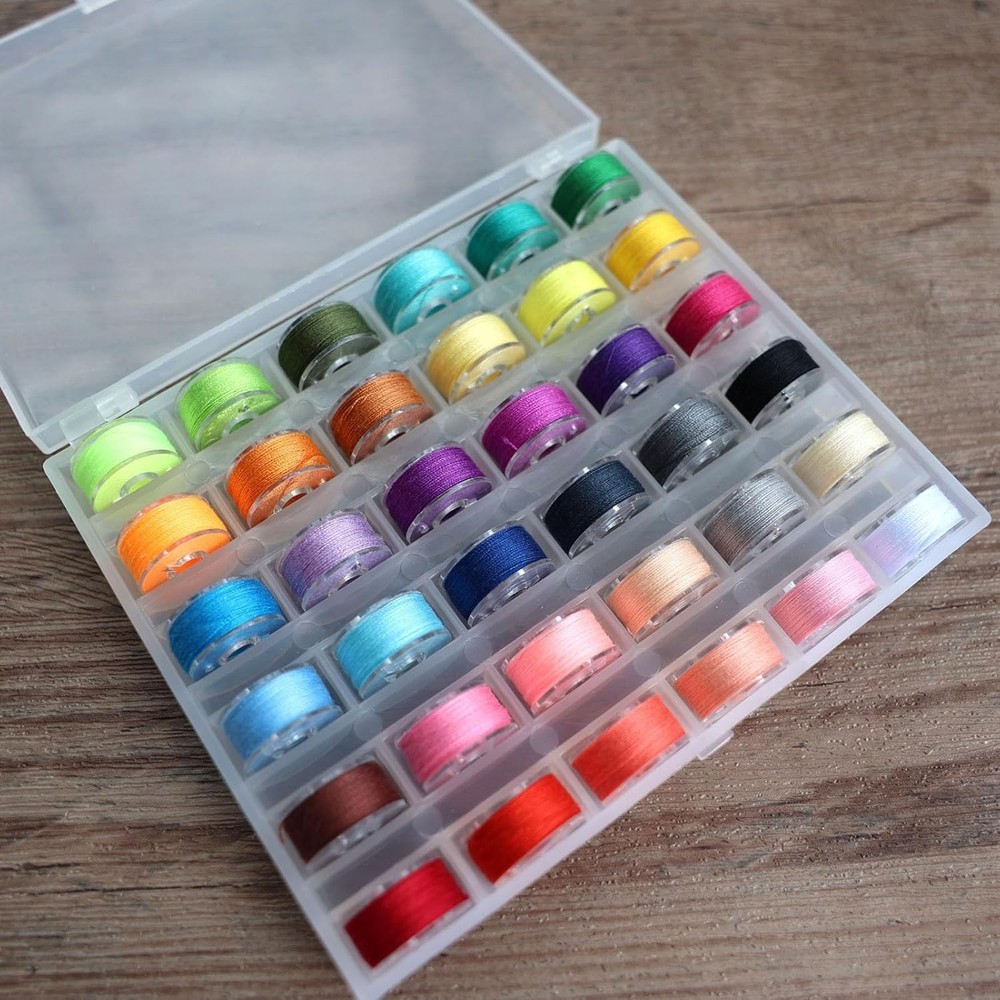72 PCS Sewing Thread Assortment, 36 Colors Polyester Thread with Bobbin Set