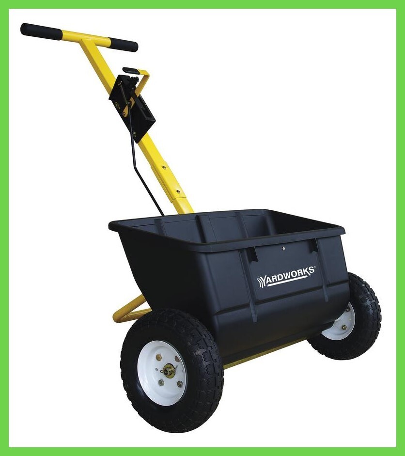 Heavy Duty 75 lb Classic Drop Spreader Seed Granular Fertilizer Push Hopper Tool