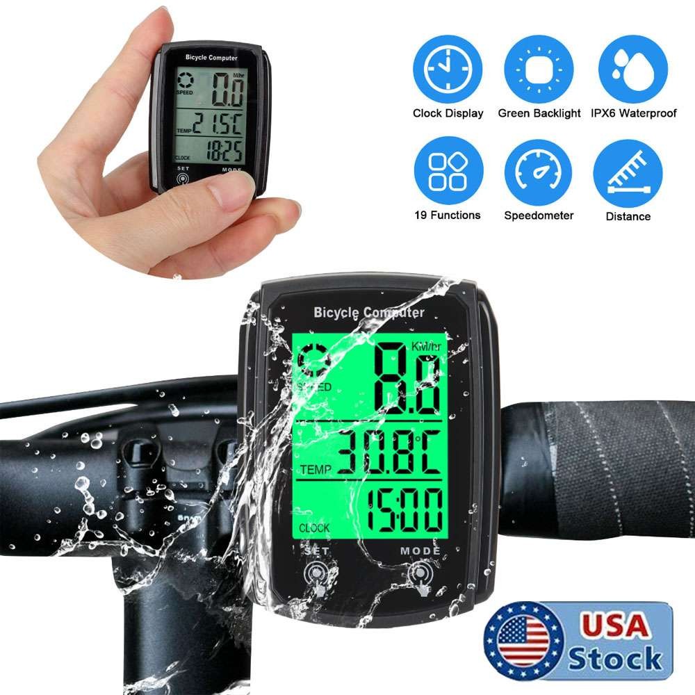 Bike Bicycle Speedometer Cycle Digital Odometer Computer Waterproof LCD Display