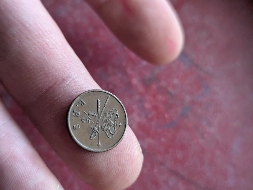 Denmark 1842 1/5 Rigsbankskilling