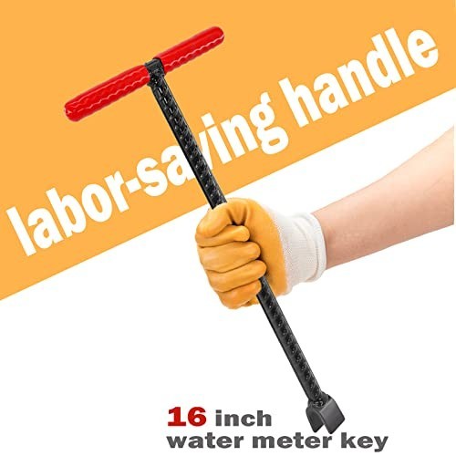 16" Multi-Functional Water Meter Key - 4 Way Valve Shutoff Tool for Utilities