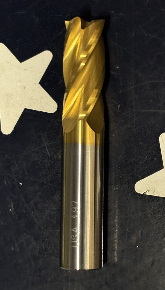 Precision 7/16 Solid Carbide Endmill TiN E3304G 005318 Standard Length PTD197