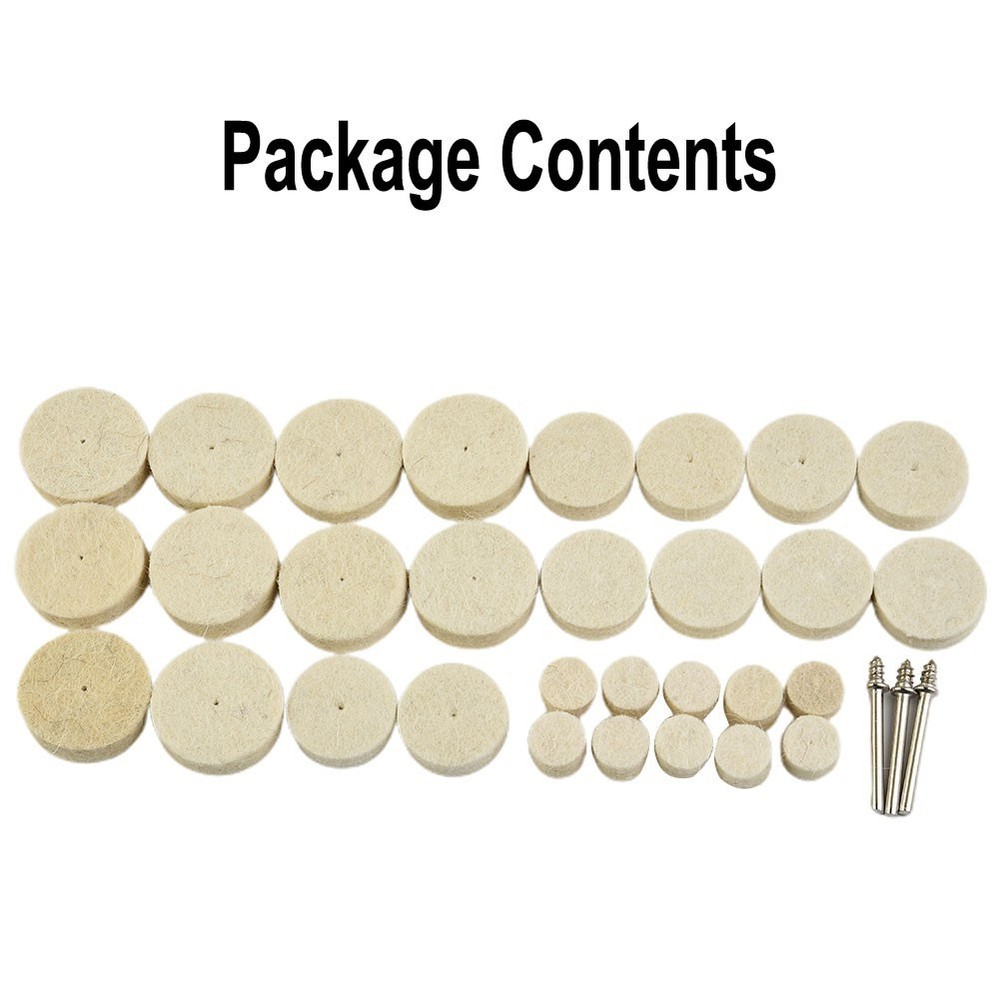 33pcs Buffing Wheel Kit Wool Wheels 3mm Tool Accessory Power Tools Rotary Tool