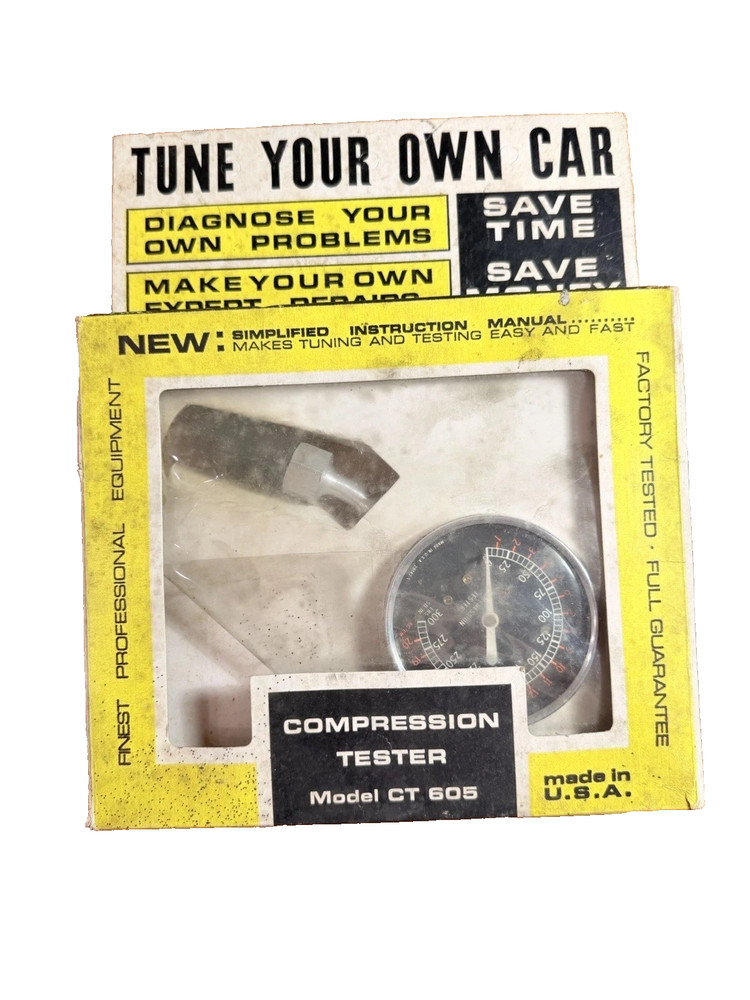 Vintage True Test Compression Tester Automotive Engine Tool Gauge
