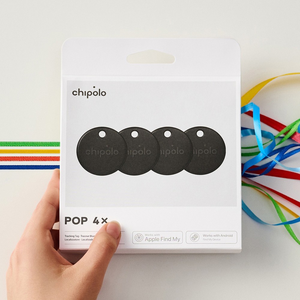 Chipolo® POP Device Tracking Tag (4 Pack; Black)