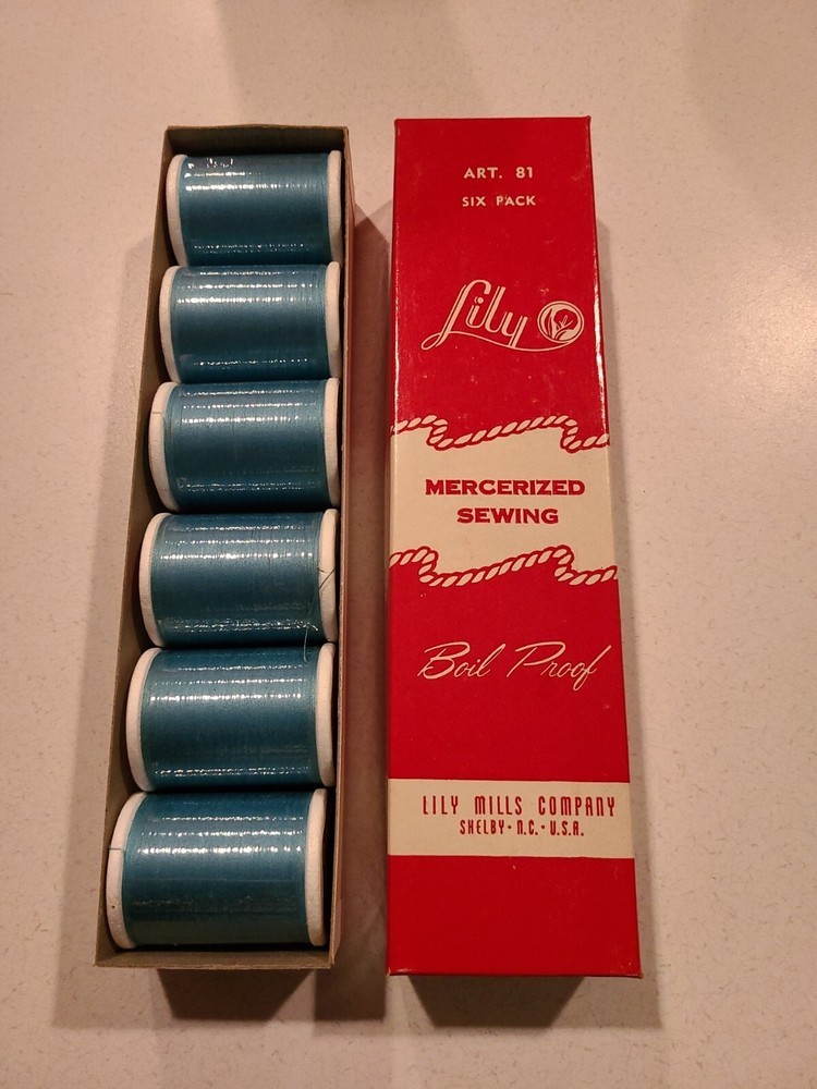 6 new spools Lily Vintage Thread in original box ~ river blue
