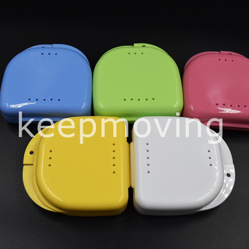 White Dental Orthodontic Retainer Denture Storage Case Box Container 1 Pcs
