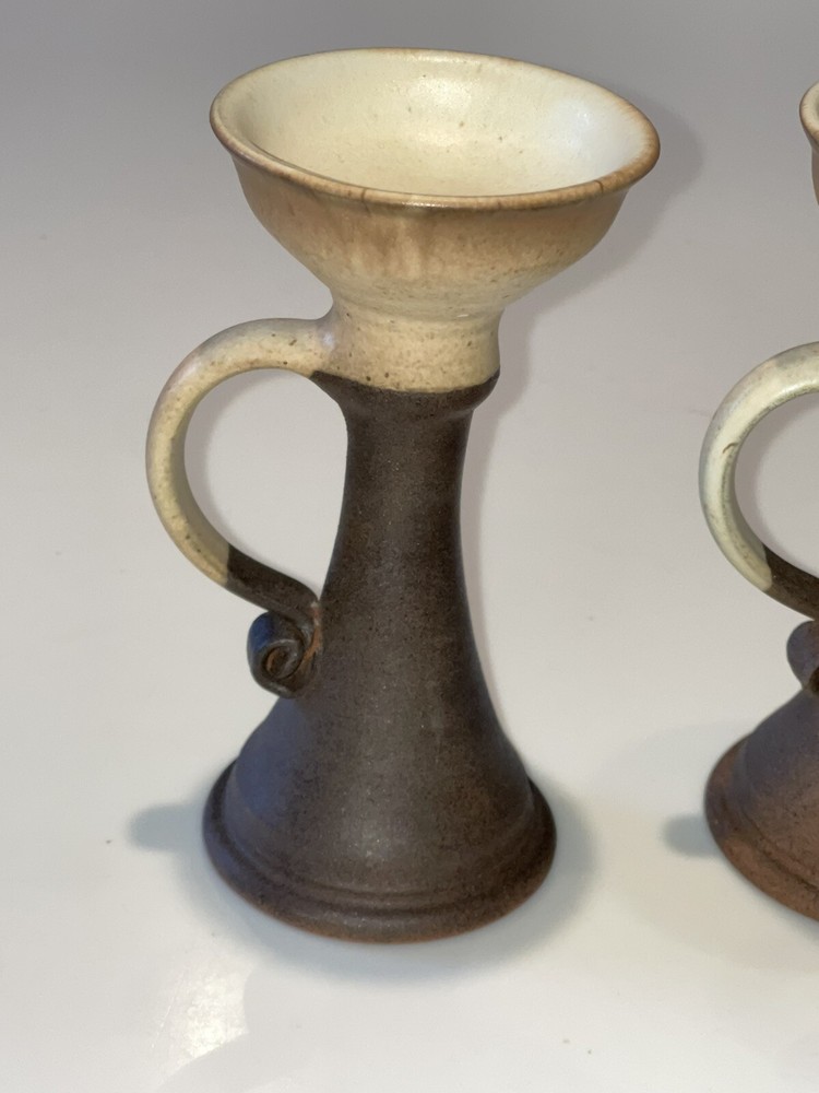 Jack O'Patsy JOP Ireland Studio Pottery Celtic Spiral Votive Candle Holders EUC