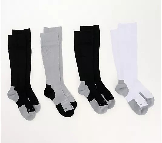 Tommie Copper Basic 4Pk ErgoFit WOTC Compression Socks - X-Large
