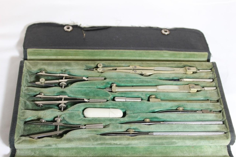 Doric Co Drafting Drawing Protractor Set 9526 Vintage Germany