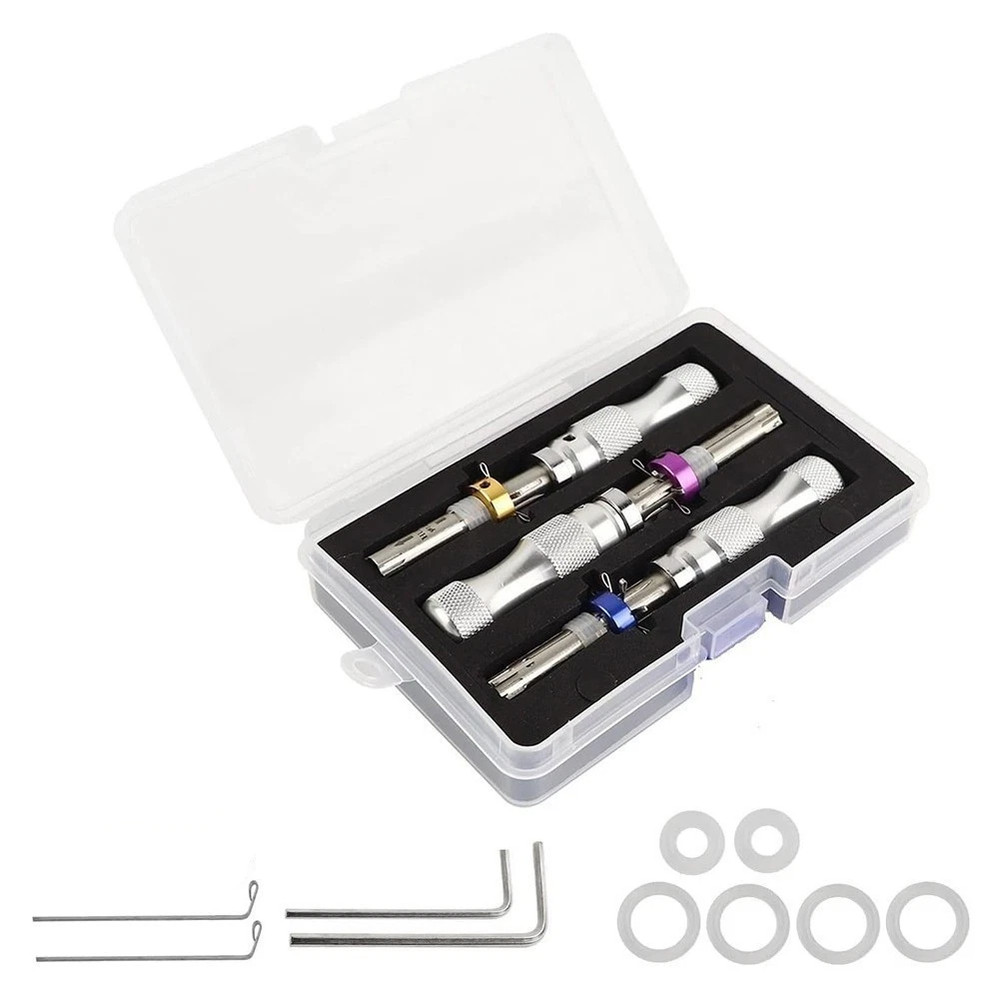 3PC 7 Pin Advanced Tubular Lock Tool Set For Padlock Hook Tool Seal Pick Puller