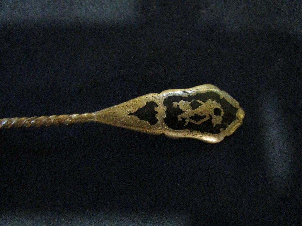800 Silver Small Fork, Asian/Indian Figural on Handle