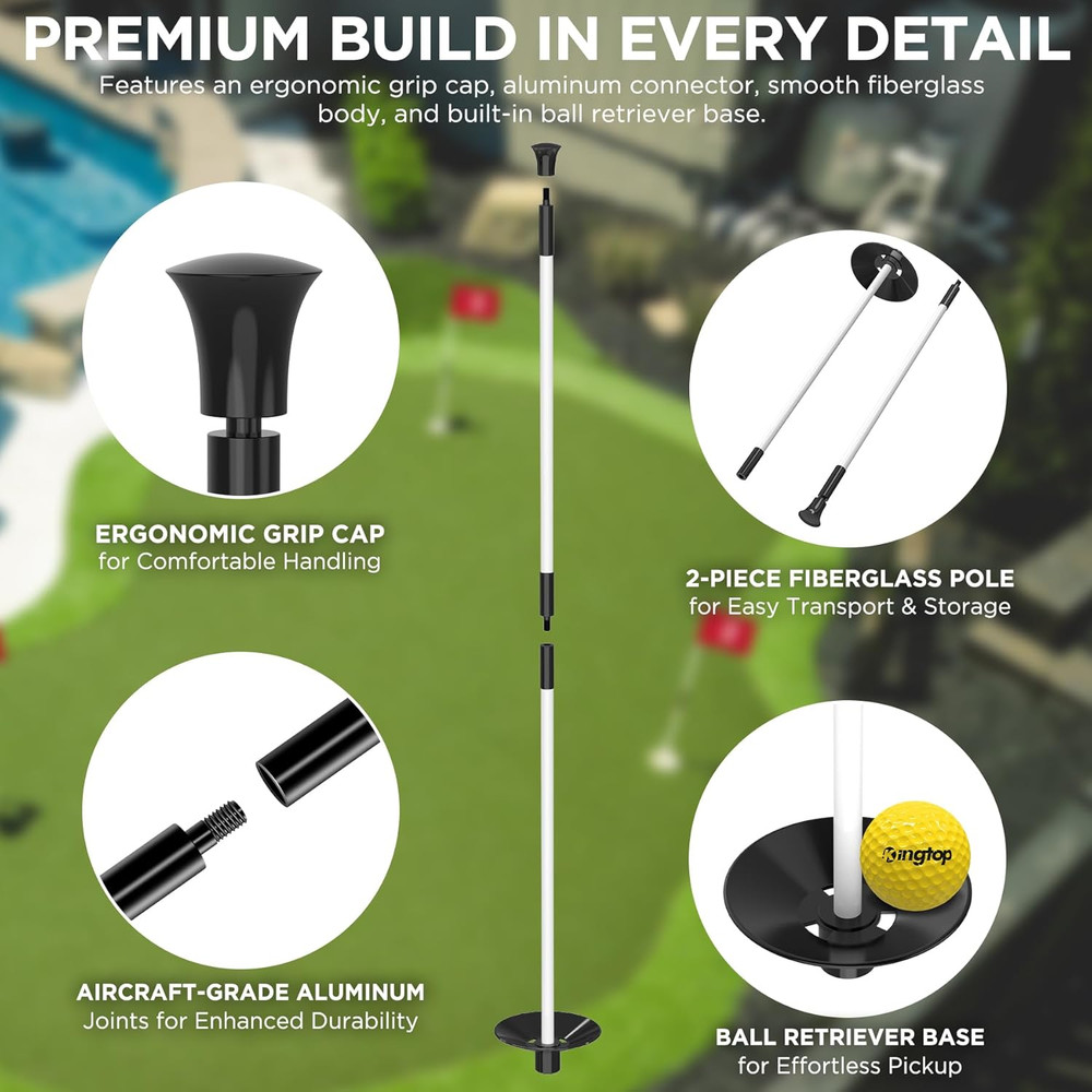 Adjustable Portable Golf Flagstick for Practice Putting Green