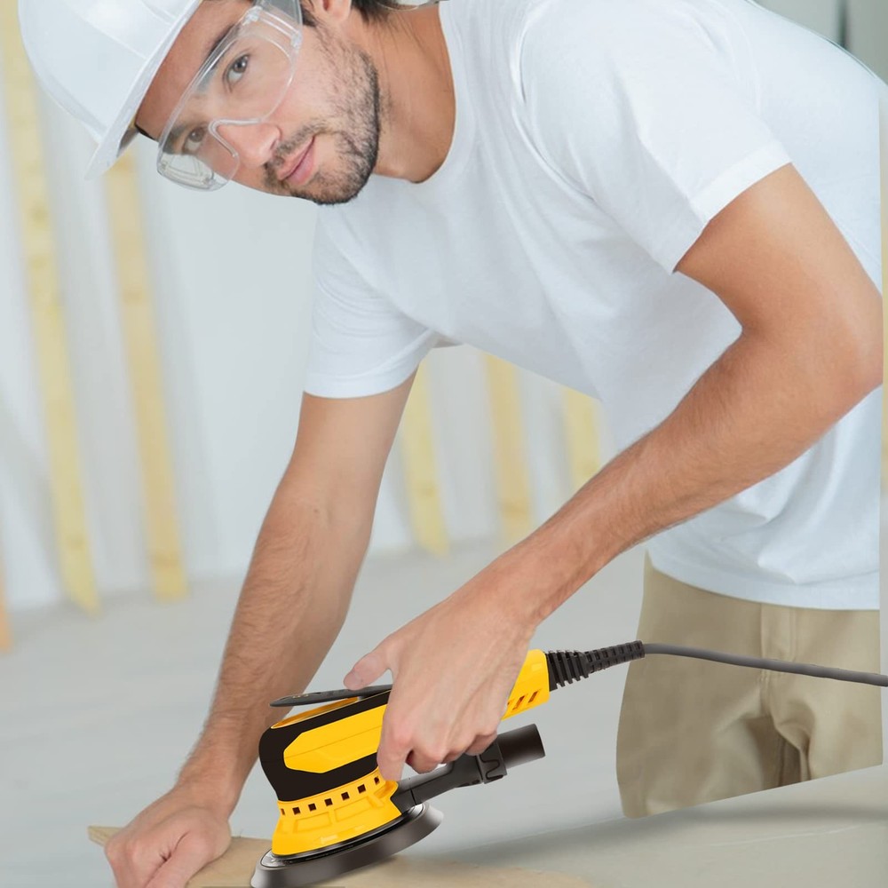 Electric Random Orbital Sander Brushless 350W 3A Multi-function Variable Spee...