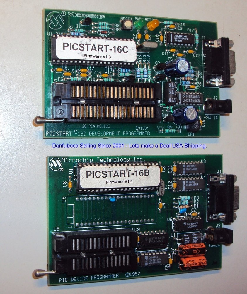 MicroChip PICSTART - 16B V1.4 and PICSTART - 16C V 1.3 programmers Used
