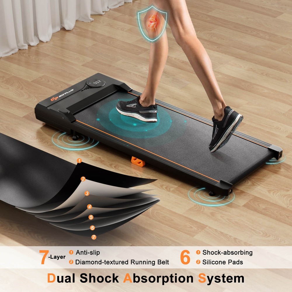 2.5HP Under Desk Treadmill with Remote Control LED Display 12 Preset Programs