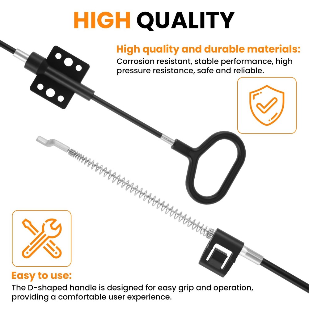 Aifeier ET 3PCS Sofa Recliner Cables, D-Ring Pull Handle Couch Release Black