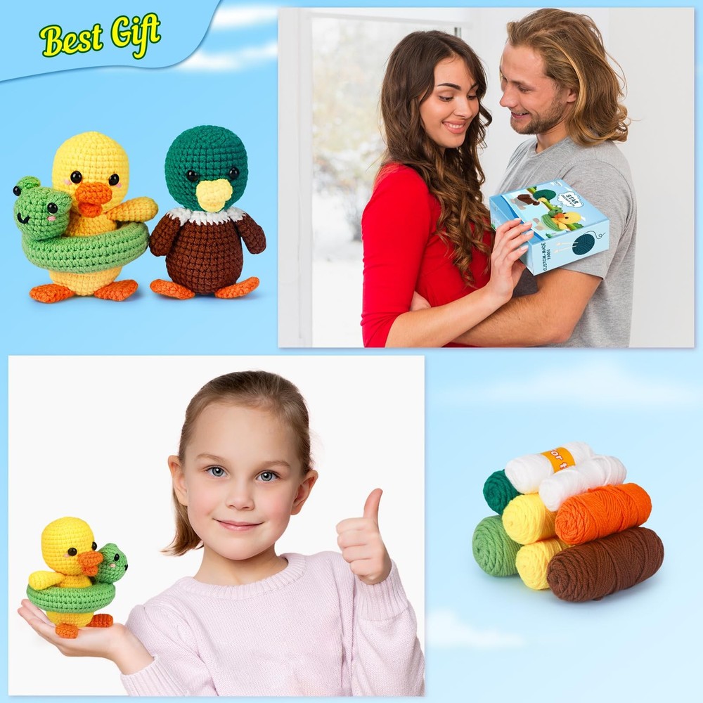 Crochet Kit for Beginners, Crochet Kit with Step-by-Step Video Tutorials, Cro...