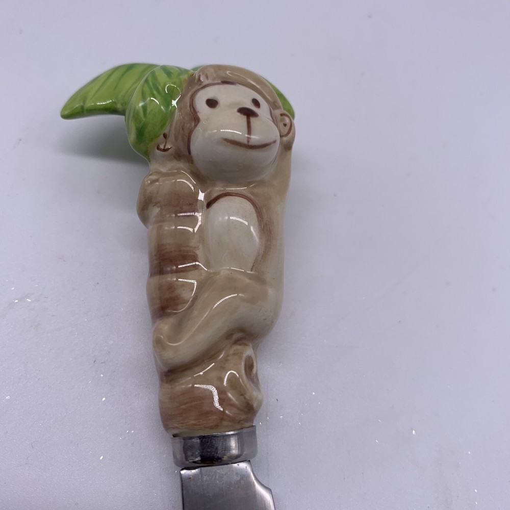4 Tropical Spreaders Target 2008 Monkey Flower Sloth Turtle Ceramic Handle Cute