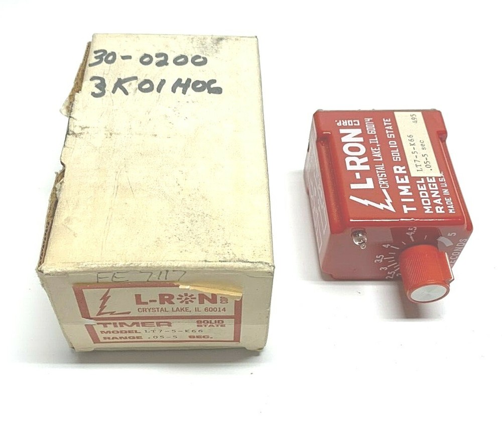 NEW L-RON LT7-5-K66 SOLID STATE TIMER MODULE, .05-5 SEC