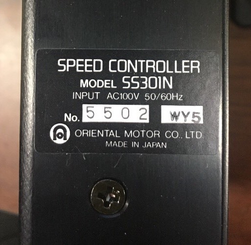 ORIENTAL MOTOR SS301N SPEED CONTROL