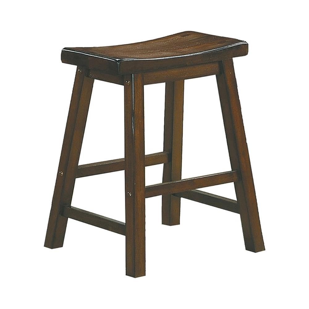 Saddleback Solid Wood Kitchen Height Stool Set of 2 - Saddle Kitchen Stool Di...