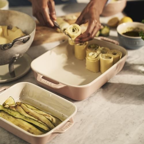 Staub Ceramic 2-pc Rectangular Baking Dish Set - Macaron Pastel Pink