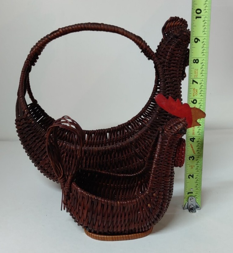 Chicken & Rooster Wicker Crafting Baskets