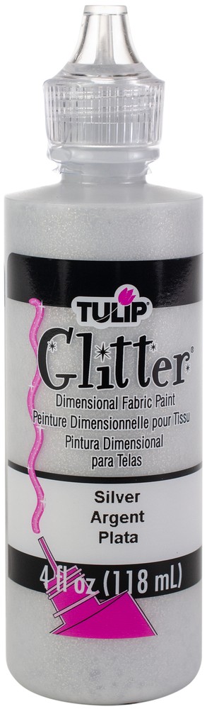 Tulip Dimensional Fabric Paint 4oz-Glitter - Silver