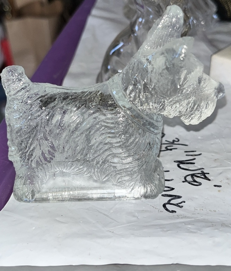 Vintage 2- Dogs Figural Glass Candy Container