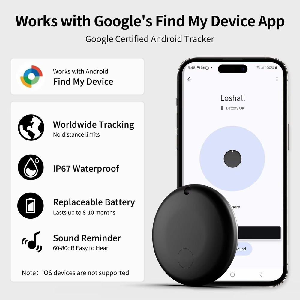 Smart Tag GPS Tracker Work With Android Find My Google Certified Bluetooth Locat